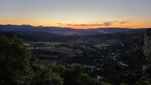 Sonnenuntergang über der Serranía de Ronda