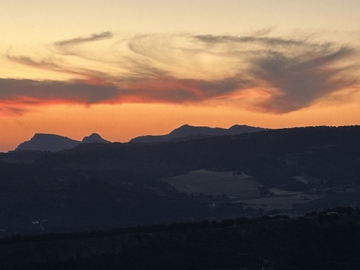 Sonnenuntergang über der Serranía de Ronda