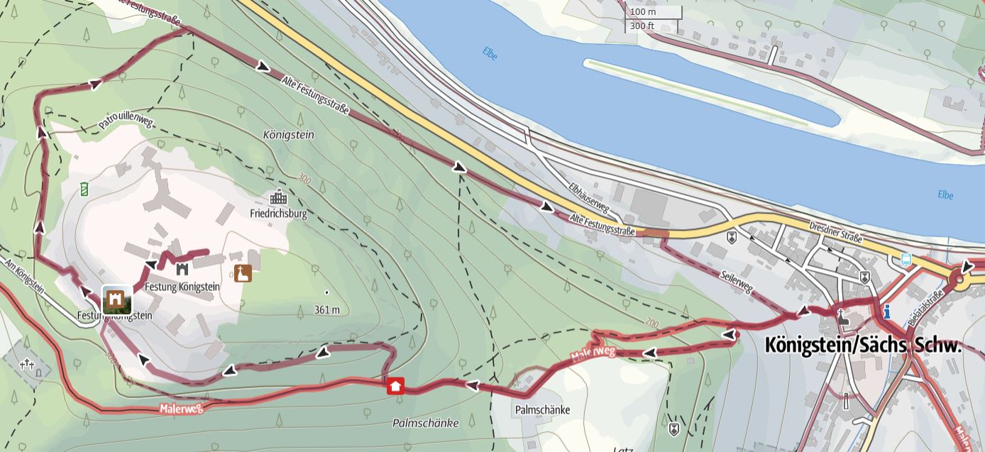 Wanderweg rund um die Festung Königstein