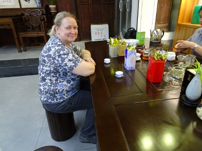 Tee Zeremonie in der Old Street in Tunxi