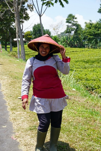 Wandersfrau am Wegesrand