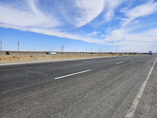 Highway durch die Wüste Kyzylkum